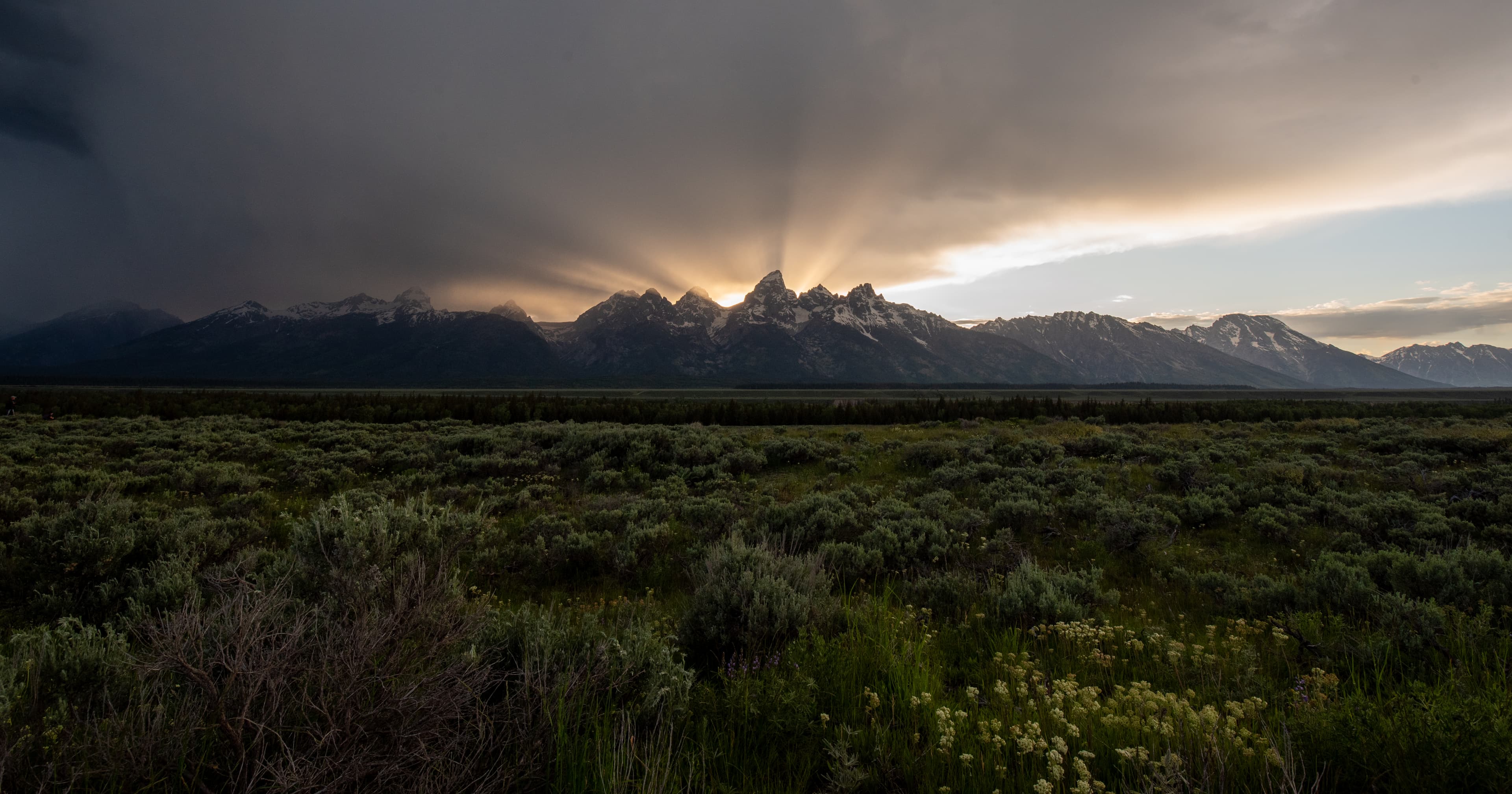 Teton Range at sunset